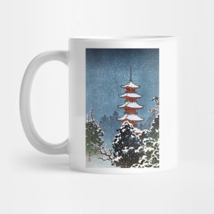 Nikko Pagoda in Snow by Tsuchiya Koitsu Mug